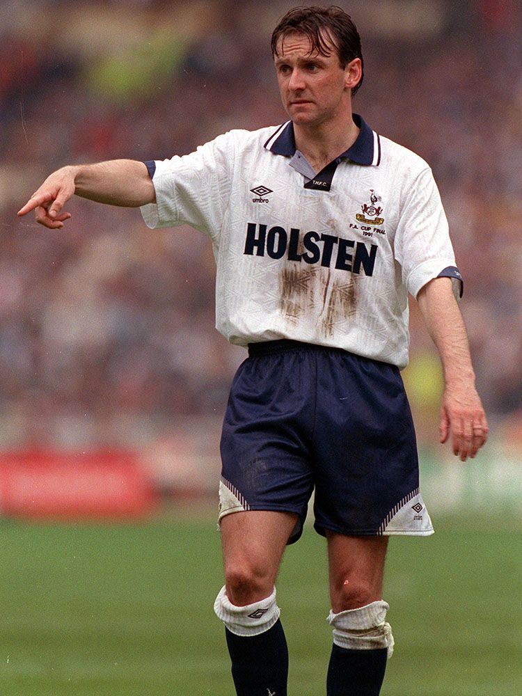 Paul pictured in the FA Cup Final against Forest in May, 1991...