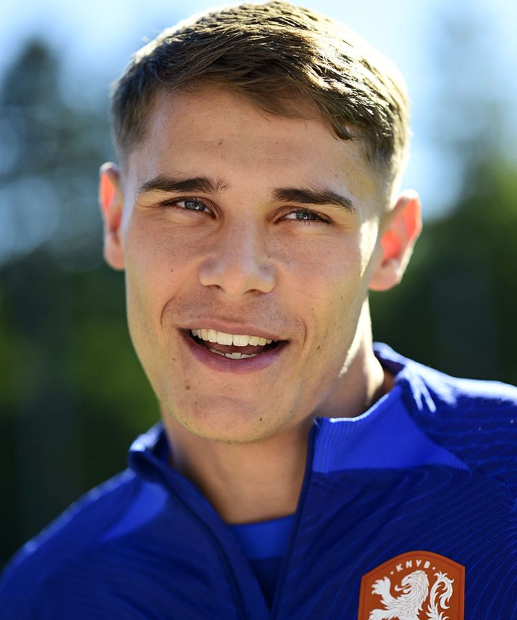 Micky with the Netherlands squad in October last year...