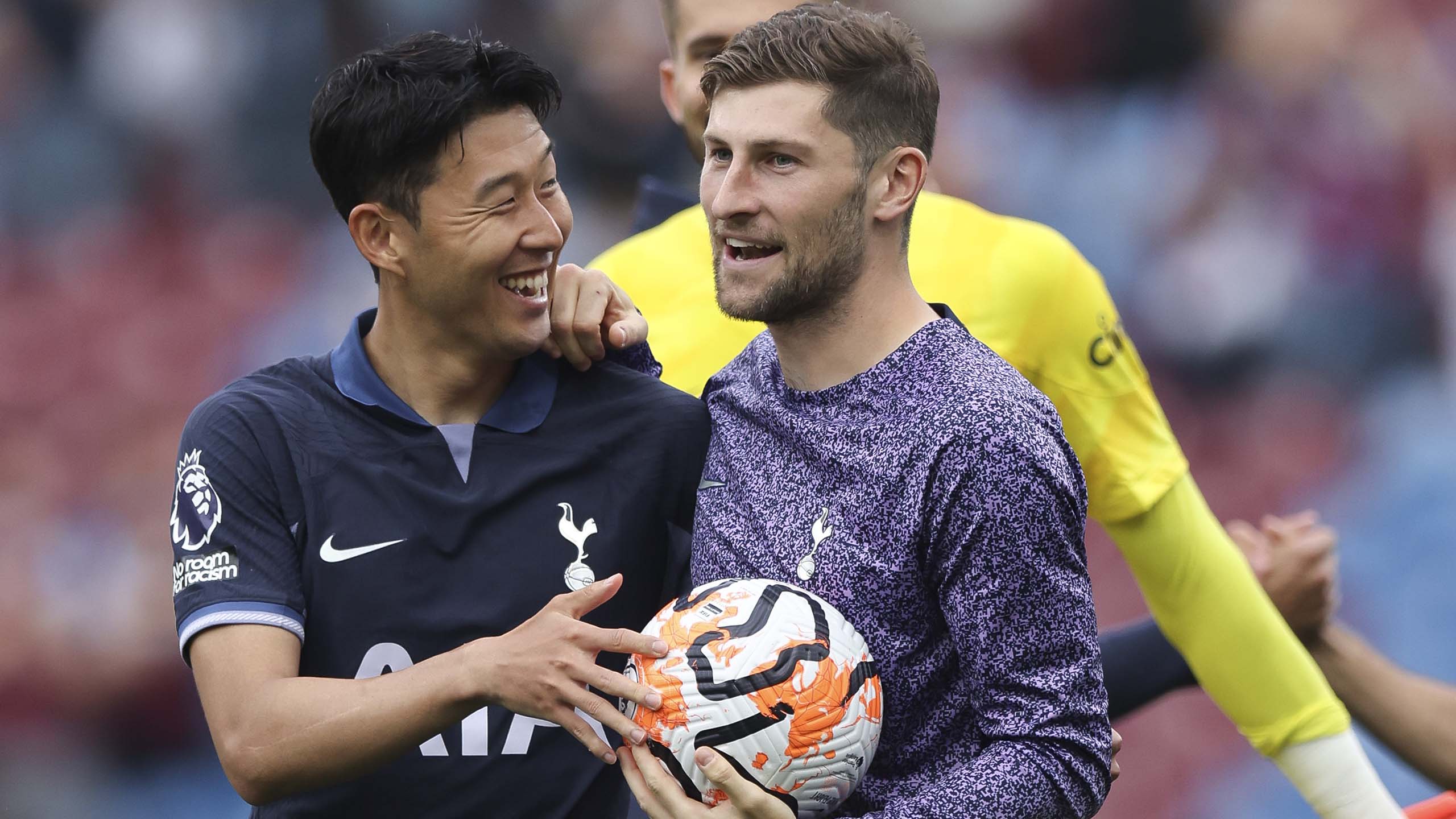 Ben pinches Sonny's matchball after his hat-trick at Burnley last season...