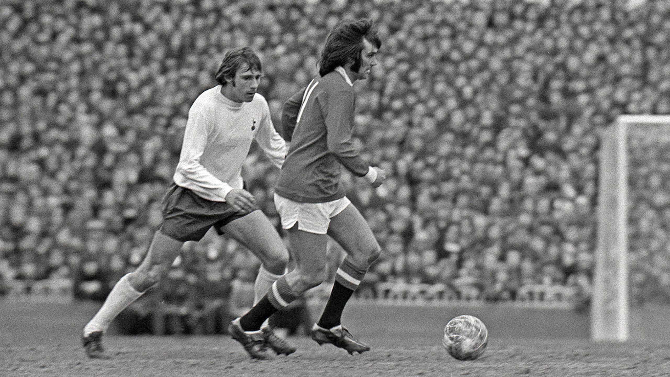 Ray takes on United great George Best in 1972...