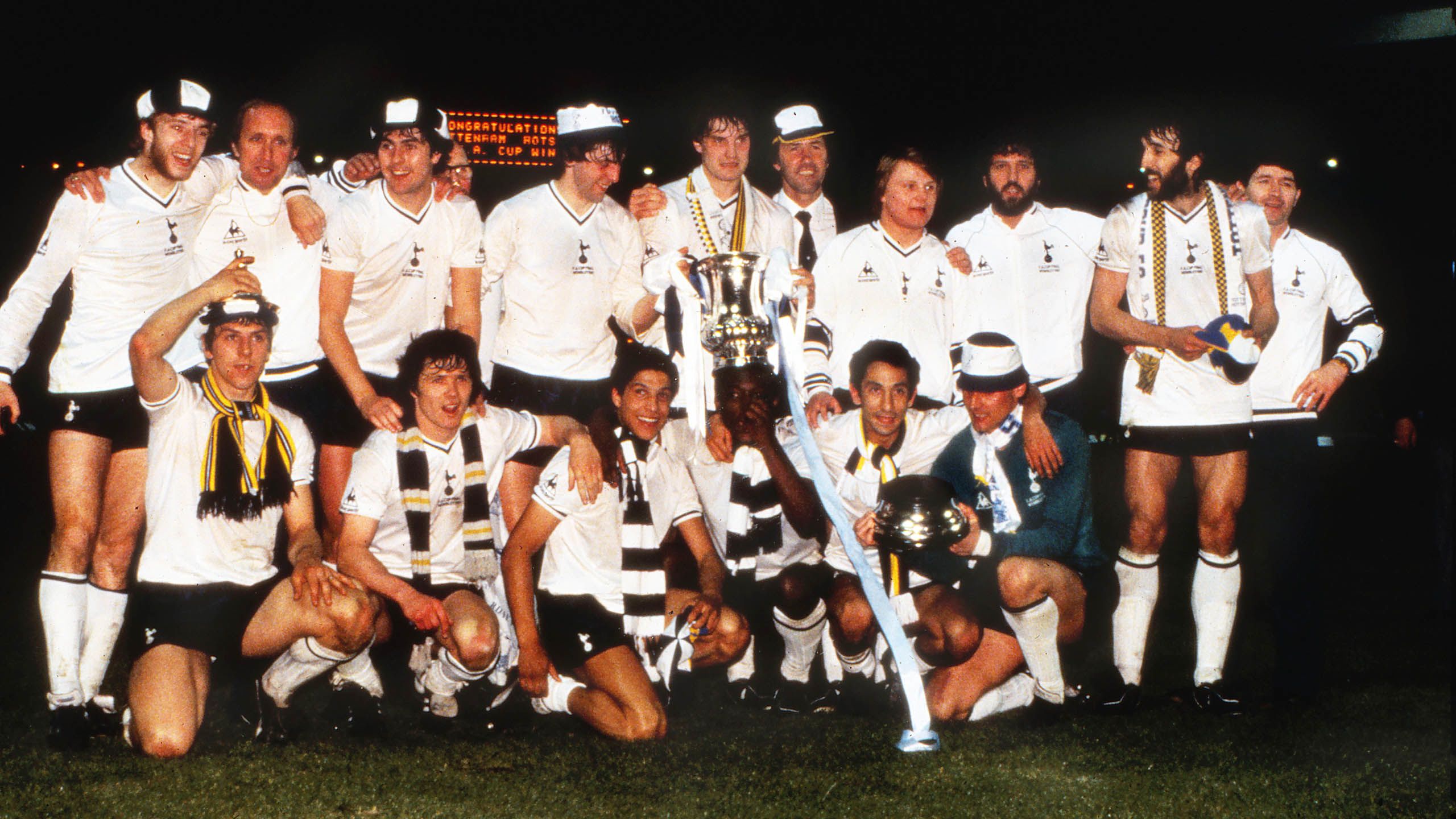 Steve, back row, far left, with the squad after winning the FA Cup Final replay against Manchester City - May, 1981...